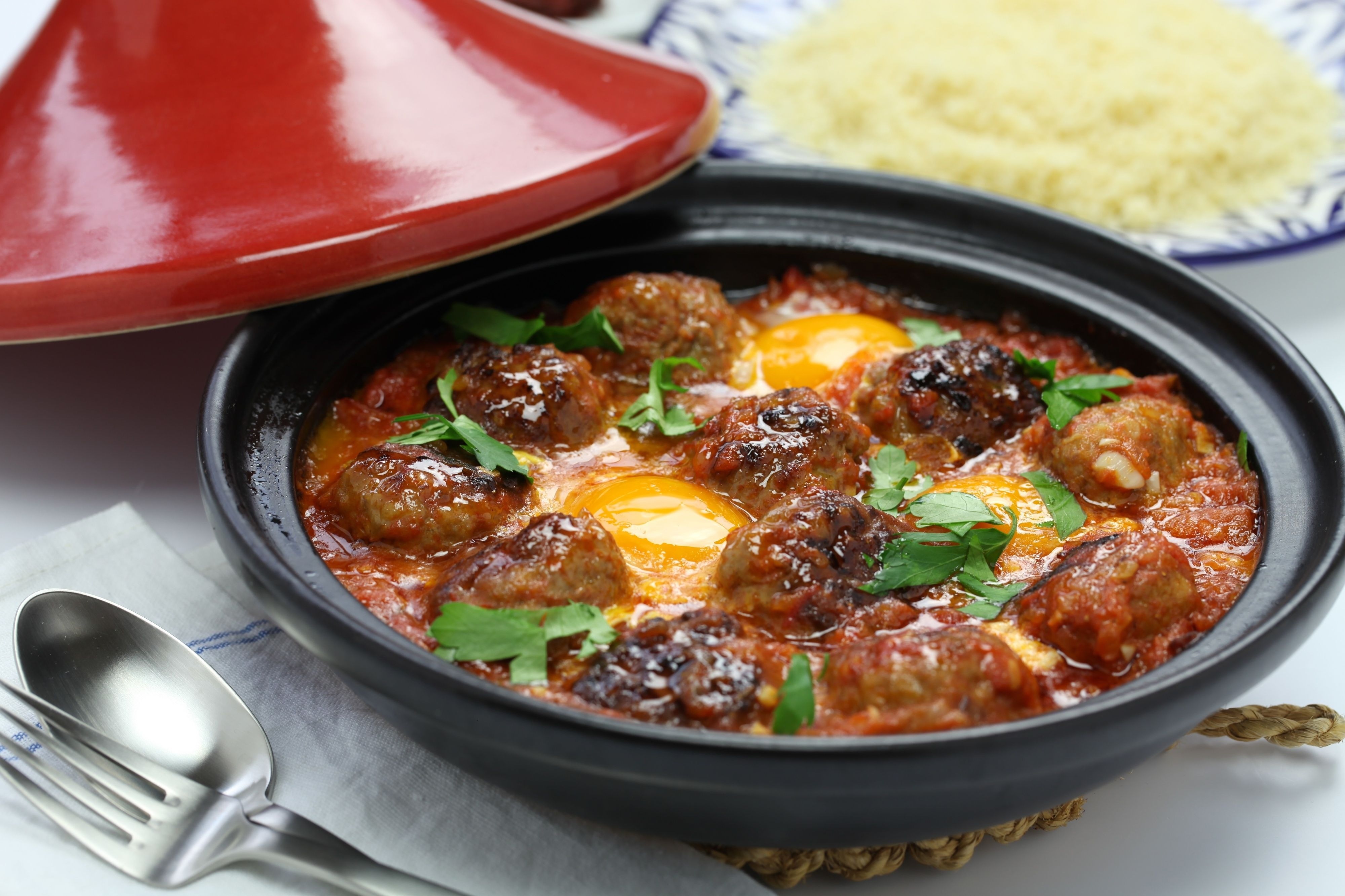Moroccan Kefta Tagine with Tomato Sauce